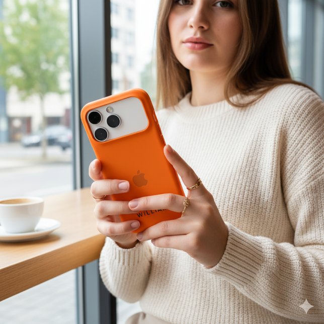 Personalized Cosmic Orange iPhone Logo with Custom (Créateur téléchargé)