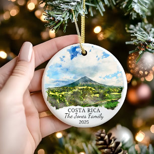 Personalized Costa Rica Ornament, Costa Rica Gift Ceramic Ornament