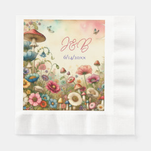 Personalized Cottage Core Wedding  Napkin