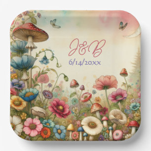 Personalized Cottage Core Wedding  Paper Plate