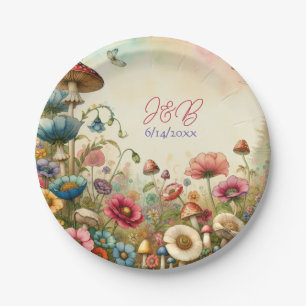 Personalized Cottage Core Wedding  Paper Plate