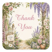 Personalized Cottage Garden Floral Sticker