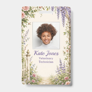 Personalized Cottage Garden Veterinary ID Badge
