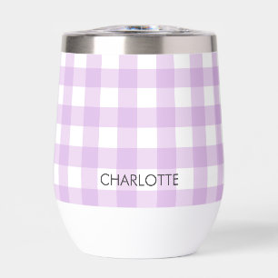 Personalized Cottage Lavender Lilac Gingham Plaid