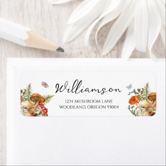 Personalized Cottagecore Mushroom Return Labels