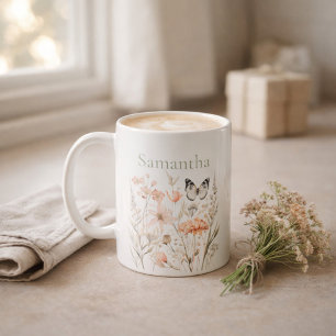 Personalized Cottagecore Wildflower Coffee Mug