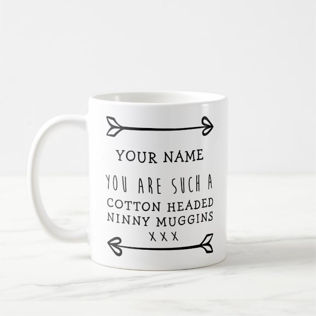 Personalized Cotton Headed Ninny Muggins Mug (Left)