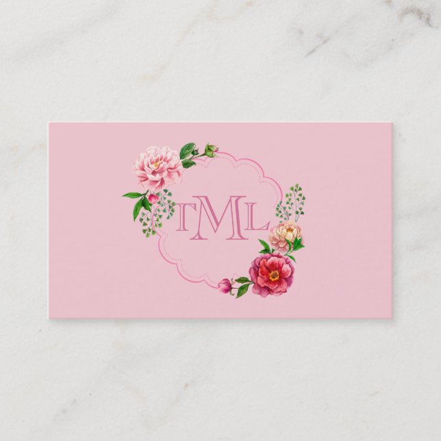 Personalized Country Chic Floral Calling/ Business Card (Front)