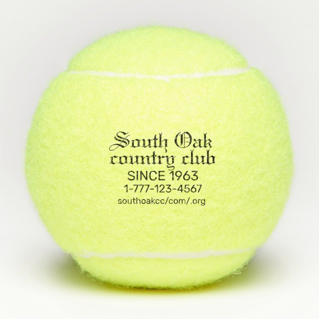 Personalized Country Club OE Tennis Balls (Front)