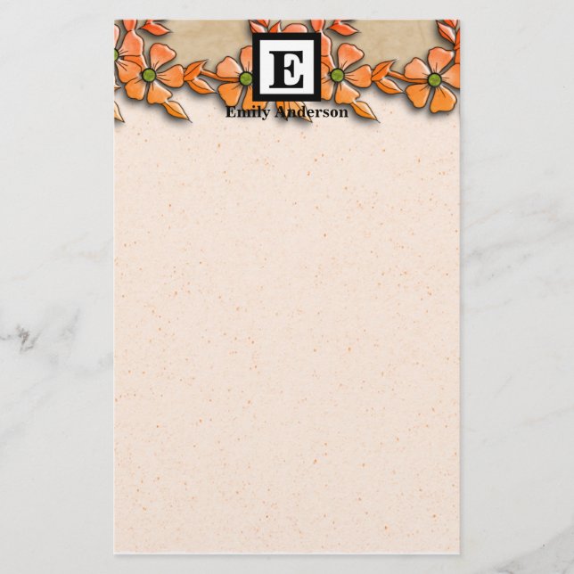 Personalized | Country Flowers Stationery (Front)