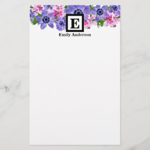 Personalized   Country Flowers Stationery