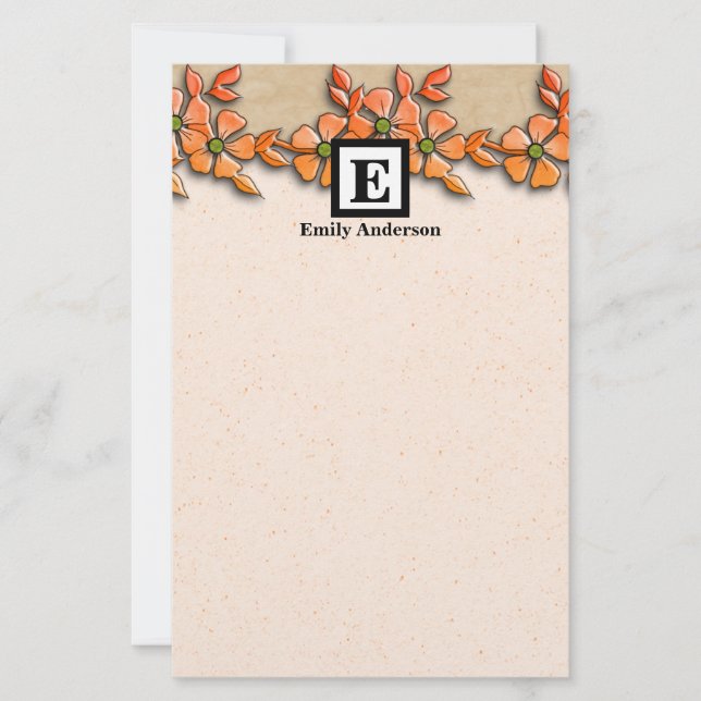 Personalized | Country Flowers Stationery (Front)