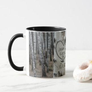Personalized Country Rustic Carved Heart Mug