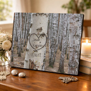 Personalized Country Rustic Carved Heart Plaque