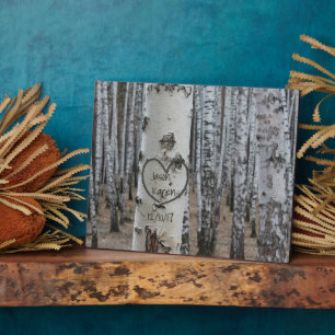 Personalized Country Rustic Carved Heart Plaque