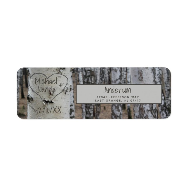 Personalized Country Rustic Carved Names in Heart  (Front)