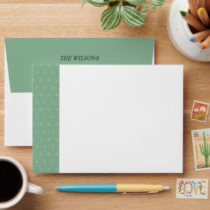 Personalized Country Snowflakes On Green Envelope