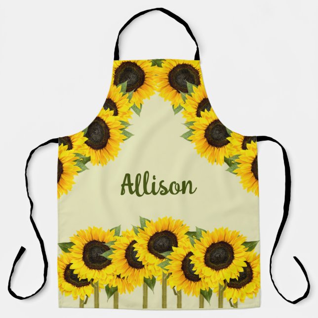 Personalized Country Sunflowers  Apron (Front)