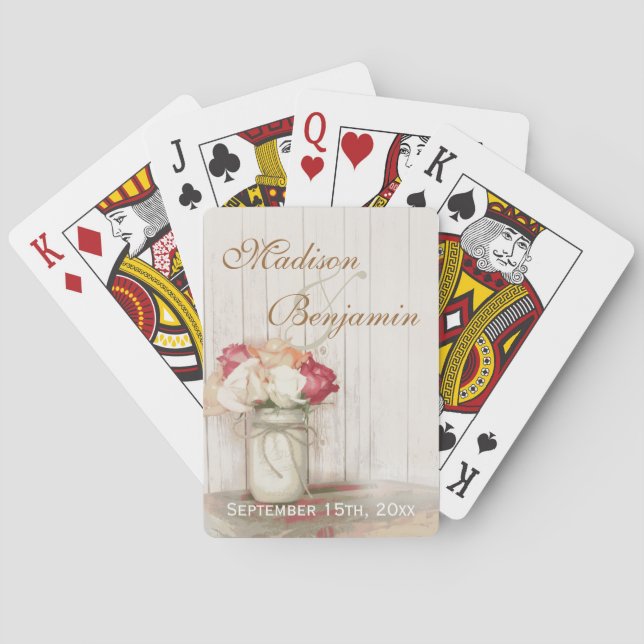 Personalized Country Wedding Favour Playing Cards (Back)