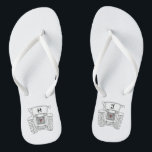 Personalized Country Wedding Tractor Flip Flops<br><div class="desc">A pair of tractor country farm themed wedding fun flip flops that can be personalized with the couple's initials.</div>