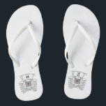 Personalized Country Wedding Tractor Flip Flops<br><div class="desc">A pair of tractor country farm themed wedding fun flip flops that can be personalized with the couple's initials.</div>