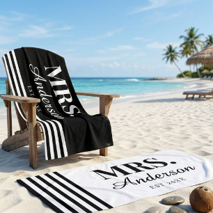 Personalized Couple Beach Towels Mr. & Mrs. Beach