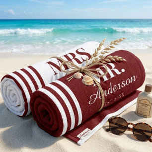 Personalized Couple Beach Towels Mr. & Mrs. Beach