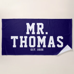Personalized Couple Beach Towels Set,Mr and Mrs 