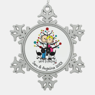 Personalized Couple, Boy, Dog Snowflake Ornament