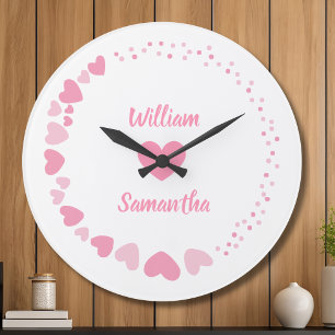 Personalized Couple Heart Wall Clock with Names