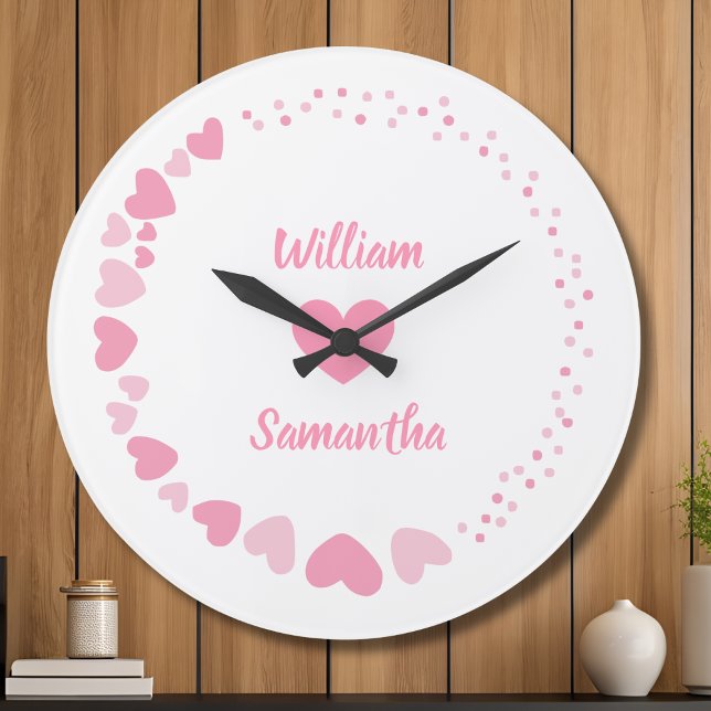 Personalized Couple Heart Wall Clock with Names (Creator Uploaded)