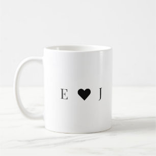 Personalized Couple Initial Mug Heart Initial