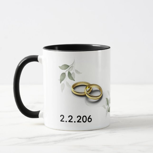 Personalized Couple Initials Mug with Wedding Date (Left)