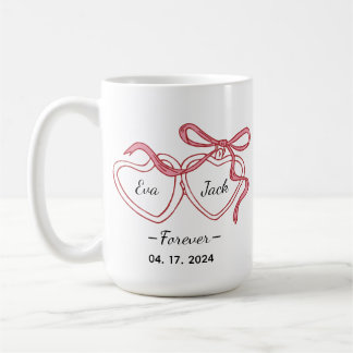 Personalized Couple Line Art Mug with Names & Date