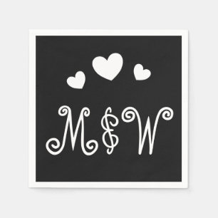 Personalized Couple Monograms Love Paper Napkins