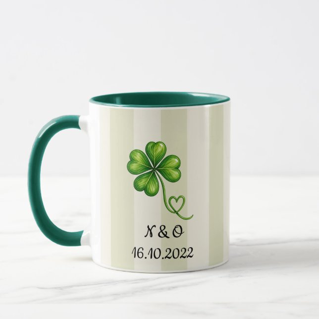  Personalized Couple Mug | Custom Initials & Date (Left)