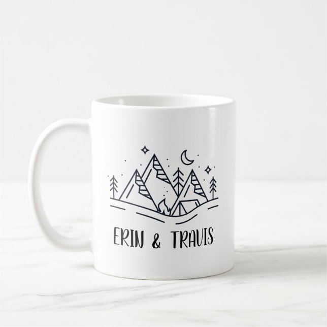 Personalized Couple Mug, Wedding Shower Gift Idea, Coffee Mug (Left)