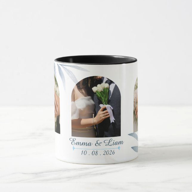 Personalized Couple Mug with Photo & Names (Center)