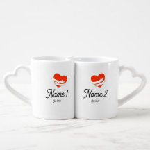 Personalized Couple Mugs with Names Valentines Day