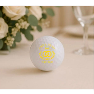 Personalized Couple Name And Date Golden color Golf Balls