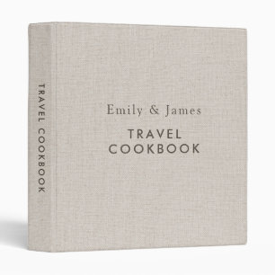Personalized Couple Name Travel Cookbook Linen Binder
