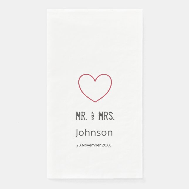 personalized couple name wedding typography napkin (Front)