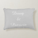 Personalized Couple Names Decorative Pillow<br><div class="desc">Personalized Couple Names in grey and white</div>