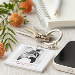 Personalized Couple Names & Year - Elegant Photo  Keychain