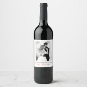 Personalized Couple Names & Year - Elegant Photo Wine Label