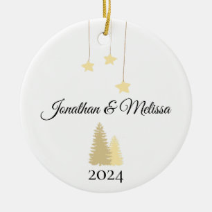 Personalized Couple Ornament, Couples Christmas Ceramic Ornament