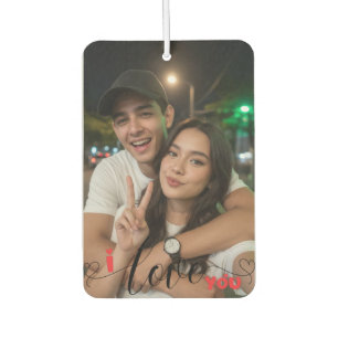 Personalized Couple Photo Car Air Freshener I Love