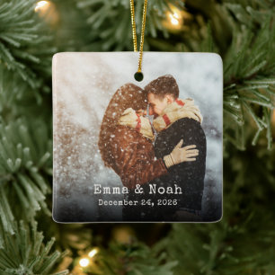 Personalized Couple Photo Christmas Ornament