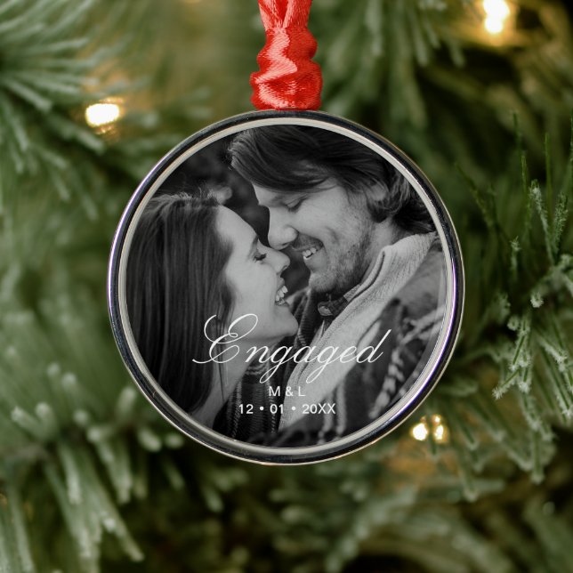 Personalized Couple Photo Christmas Ornament (Tree)