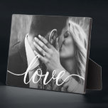Personalized Couple Photo handlettering Love Plaque<br><div class="desc">Personalize this plaque photo with your own for a thoughtful gift. Elegant,  modern and unique script for the word "Love" with long tailed swashes.</div>